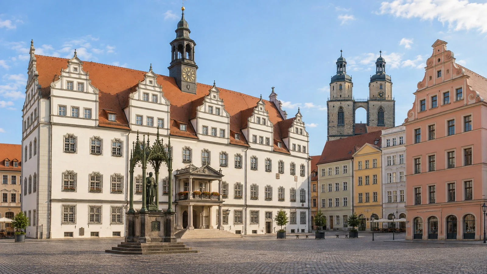Wittenberg Market Square with its historic Renaissance town hall and façades