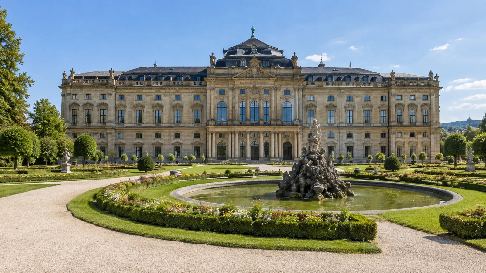 Würzburg Residenz palace near Main River