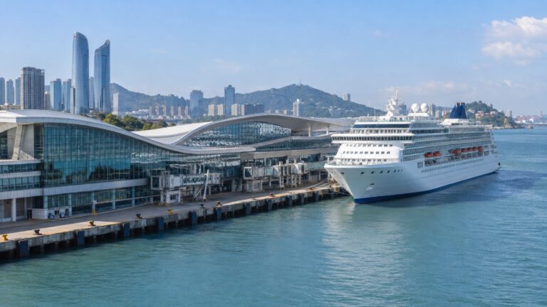 Xiamen cruise terminal beside the waterfront