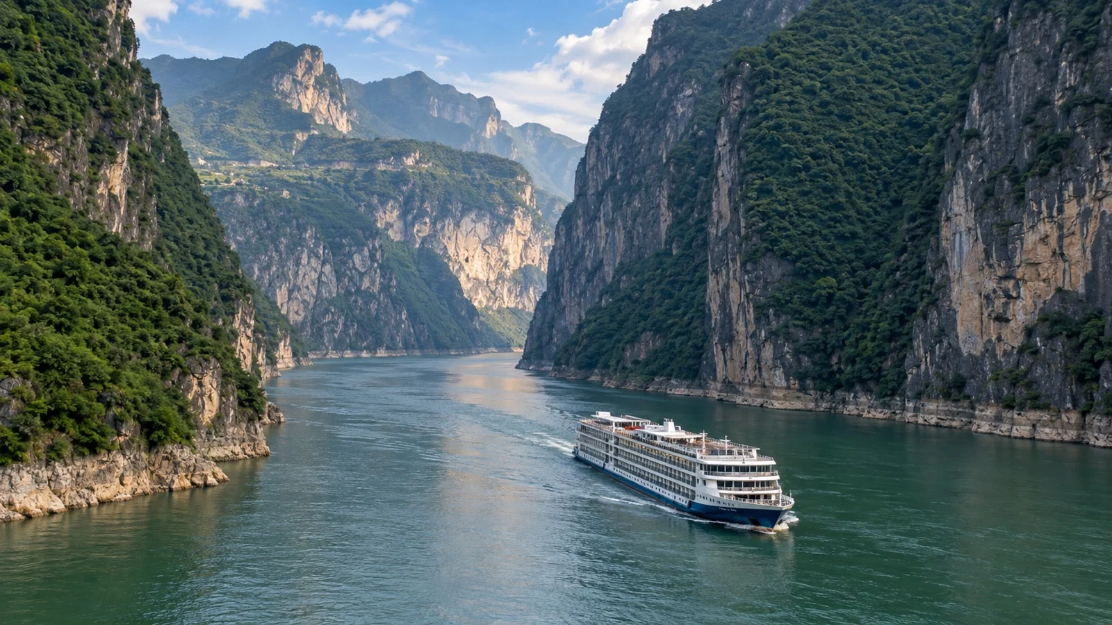 Cruise ship passing through Qutang Gorge