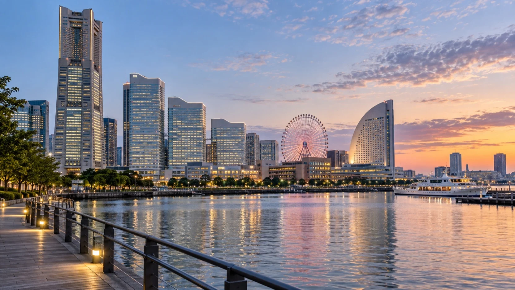 Minato Mirai hotel district along Yokohama's harbor