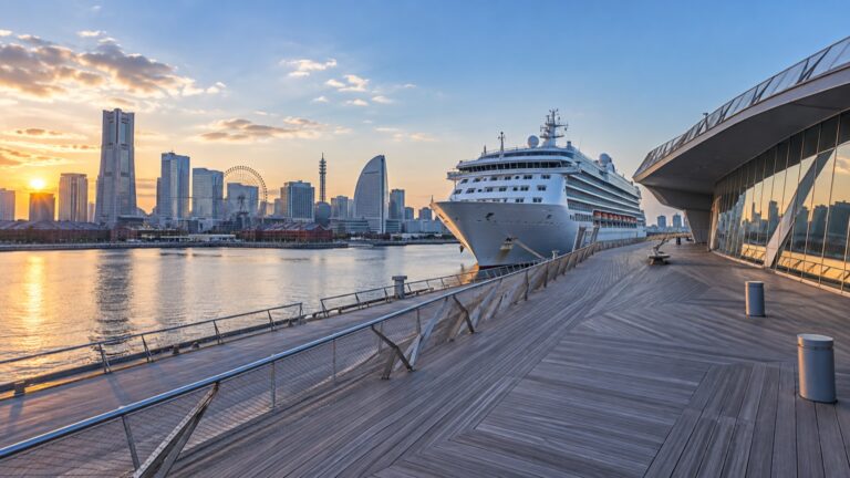 Cruise ship at Yokohama Osanbashi terminal on Honshu
